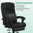 ELFORDSON Ergonomic High-Back Office Chair with Lumbar Cushion and Footrest