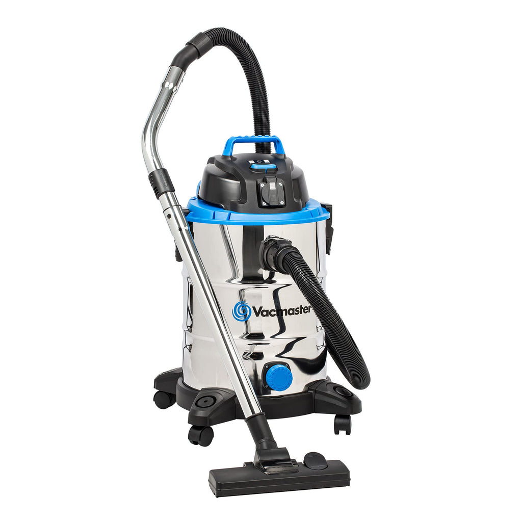 Vacmaster Power 30 PTO Wet & Dry Cleaner with stainless steel tank and various attachments