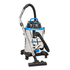Vacmaster Power 30 PTO Wet & Dry Cleaner with stainless steel tank and various attachments