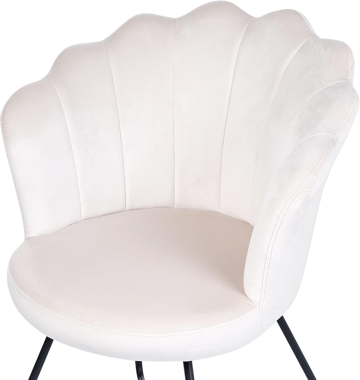 Beliani LOVELOCK Armless Armchair - Off-White Velvet