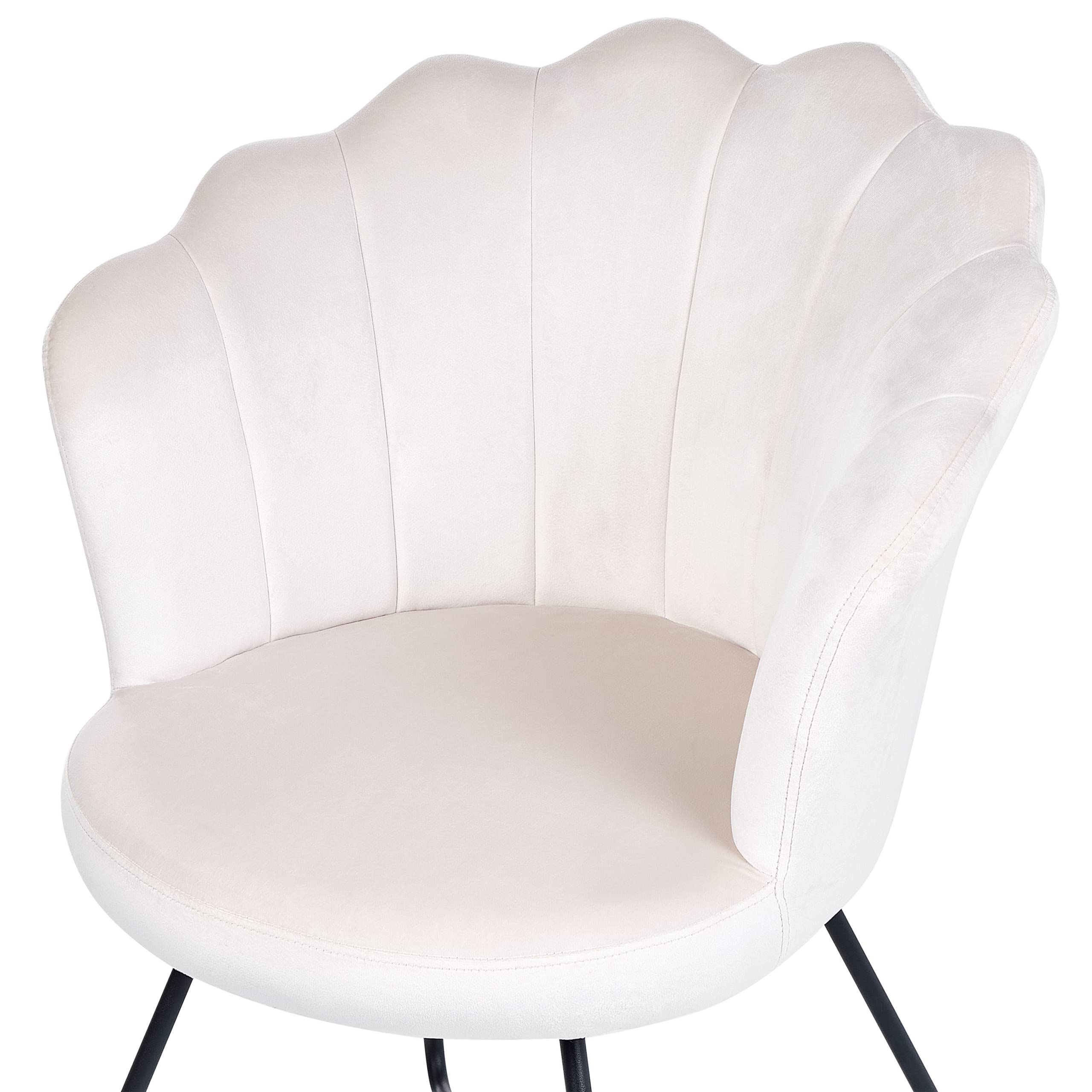 Beliani LOVELOCK Armless Velvet Armchair in Off-White