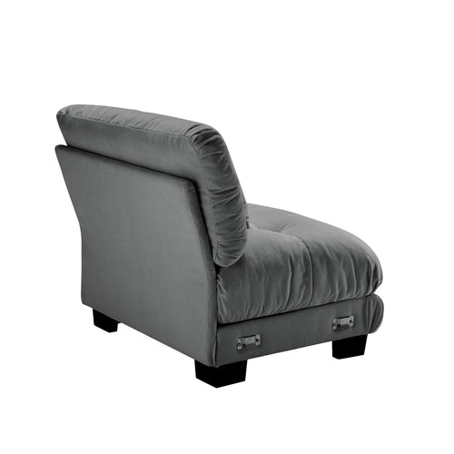 27 Armless Sofa with 1 Pillow, Gray
