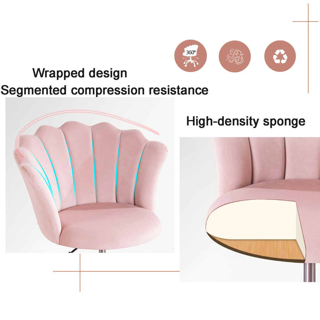 WANGJ-Chaise Modern Velvet Upholstered Swivel Office Chair