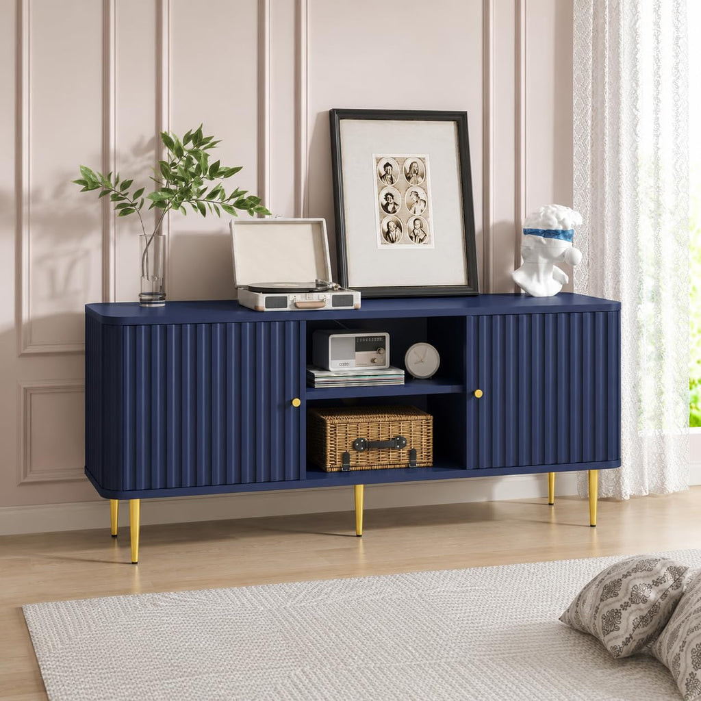 ARTPOWER Mid Century Modern White TV Stand