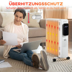 HOMCOM Portable Electric Oil Heater with Adjustable Temperature