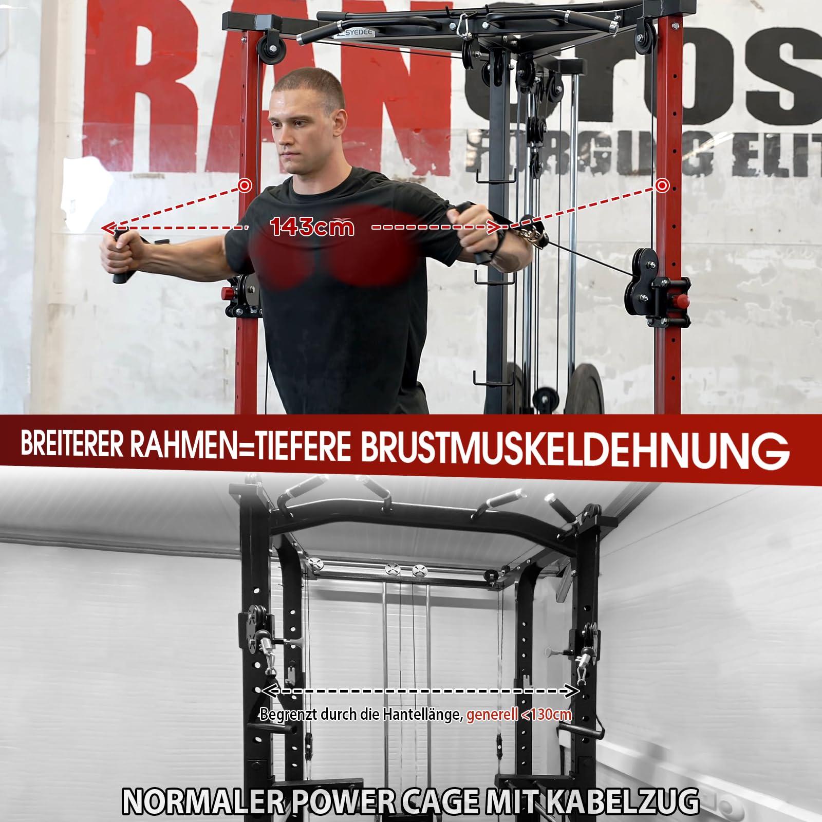 ZERELEK Cable Crossover Machine with Pull-Up Bar
