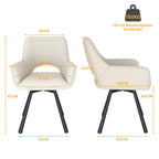 WAFTING Rotatable Velvet Dining Room Chairs Set of 2