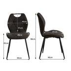 DEYARNA HOME Set of 4 Modern Fabric Dining Chairs with Metal Legs