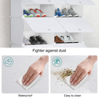 TEENO 8-Level Shoe Cabinet for 32 Pairs with Door