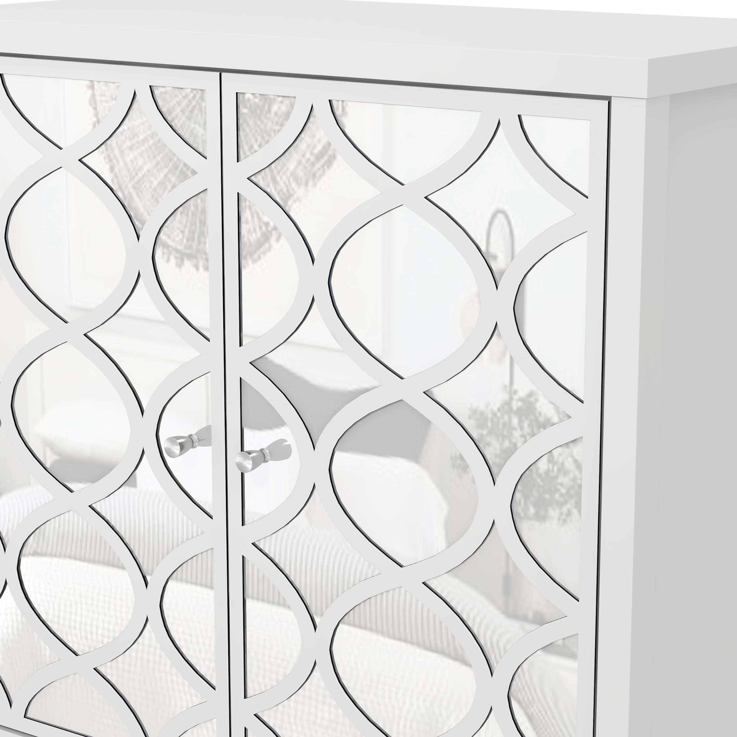 Galano Iris 2 Door Sideboard with Acrylic Mirror Doors