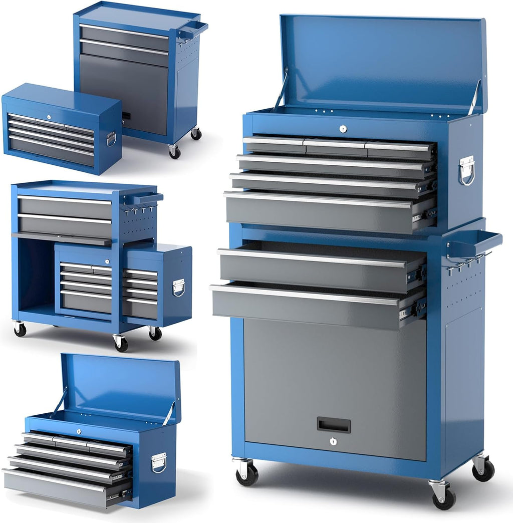 AIRAJ Heavy Duty 8-Drawer Tool Chest with Wheels