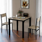 LERFAN Retro 3 Seater Dining Set with Square Table