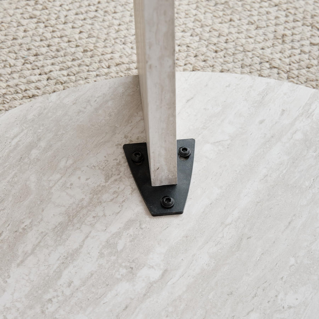 JZGORC Set of 2 White Imitation Travertine Coffee Tables