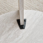 JZGORC Set of 2 White Imitation Travertine Coffee Tables