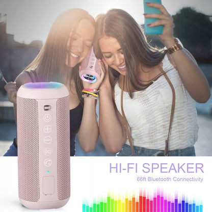 Sleek Waterproof Bluetooth Speaker with LED Lights – Immersive Sound for Outdoor and Indoor Adventures