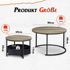 WLIVE Modern Living Room Round Coffee Table Set
