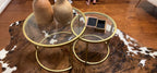 MAIKAILUN Round Nesting Coffee Table Gold Set of 2