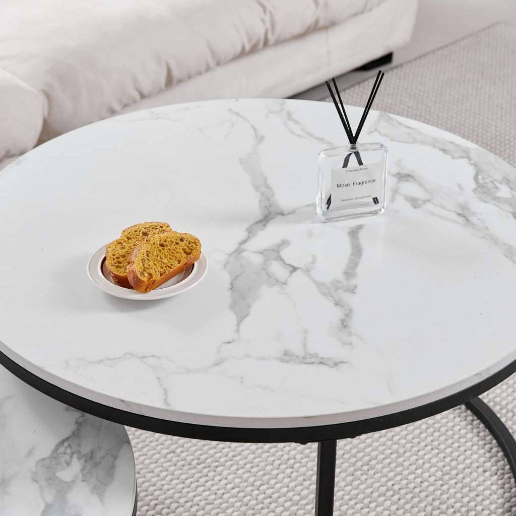 GrandCA HOME Stackable Round Coffee Tables Set