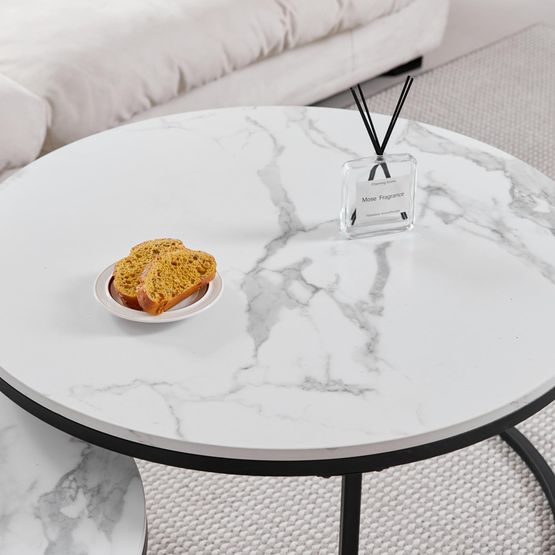 GrandCA HOME Stackable Round Coffee Tables Set
