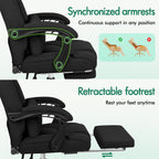 ELFORDSON Ergonomic High-Back Office Chair with Lumbar Cushion and Footrest