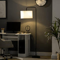 HOMCOM Modern Black Metal Floor Lamp - Black Metal