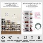 PTUWODS 7 Tier Rotating Shoe Cabinet in White