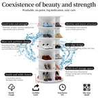 PTUWODS 7 Tier Rotating Shoe Cabinet in White