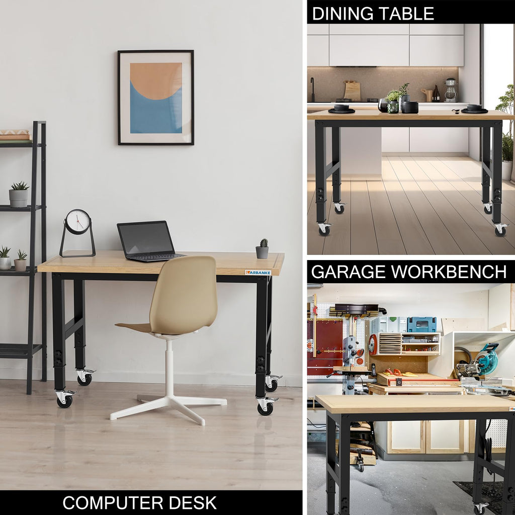LARBANKE Heavy Duty Workbench with Adjustable Height