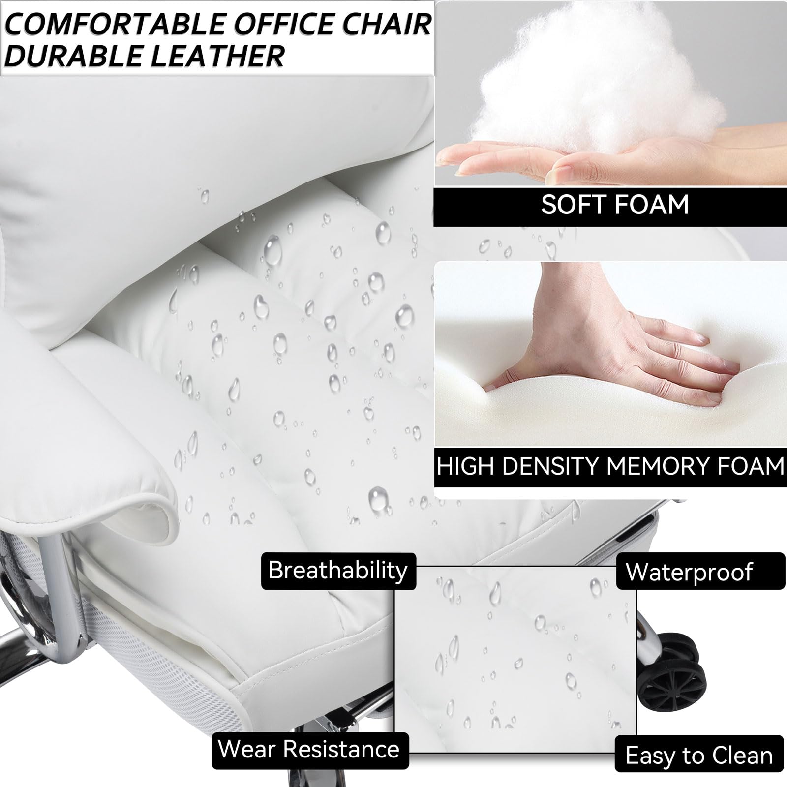 Efomao Big and Tall Office Chair with Footrest