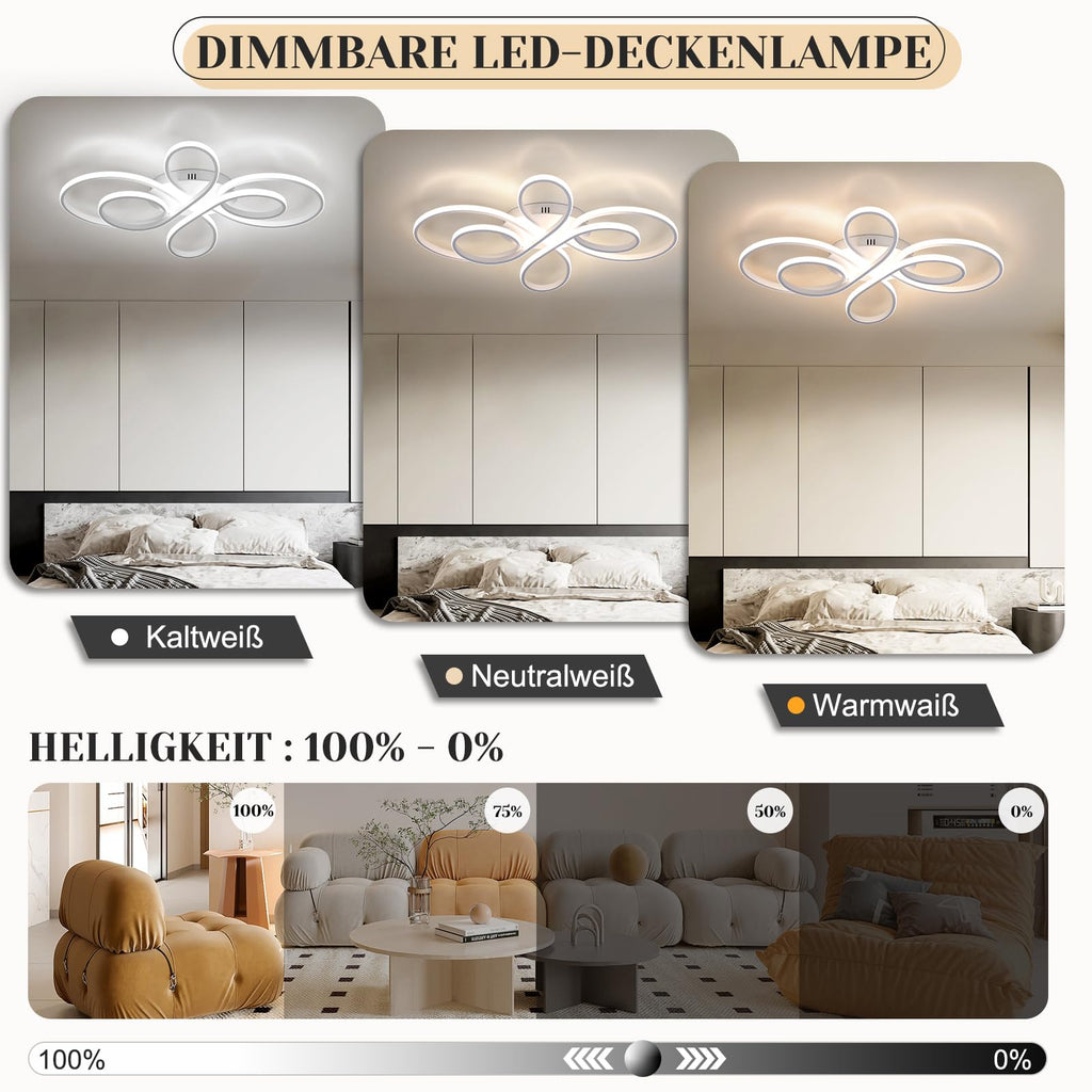 ZMH LED Ceiling Light with Unique Butterfly Design