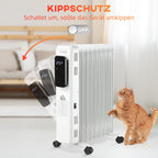 HOMCOM Portable Electric Oil Heater with Adjustable Temperature