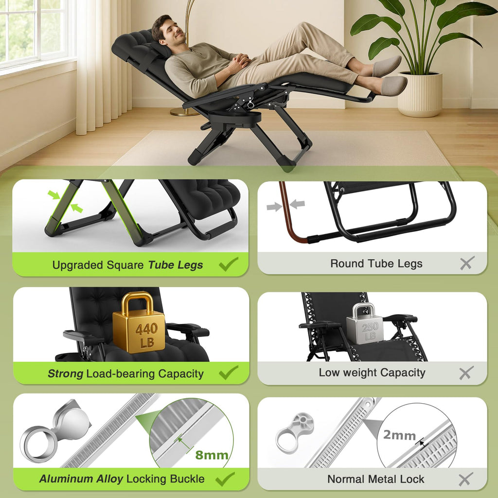 Suteck Zero Gravity Chair with Removable Cushion