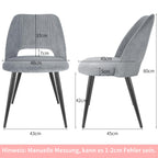 WAFTING Set of 2 Scandinavian Corduroy Dining Chairs