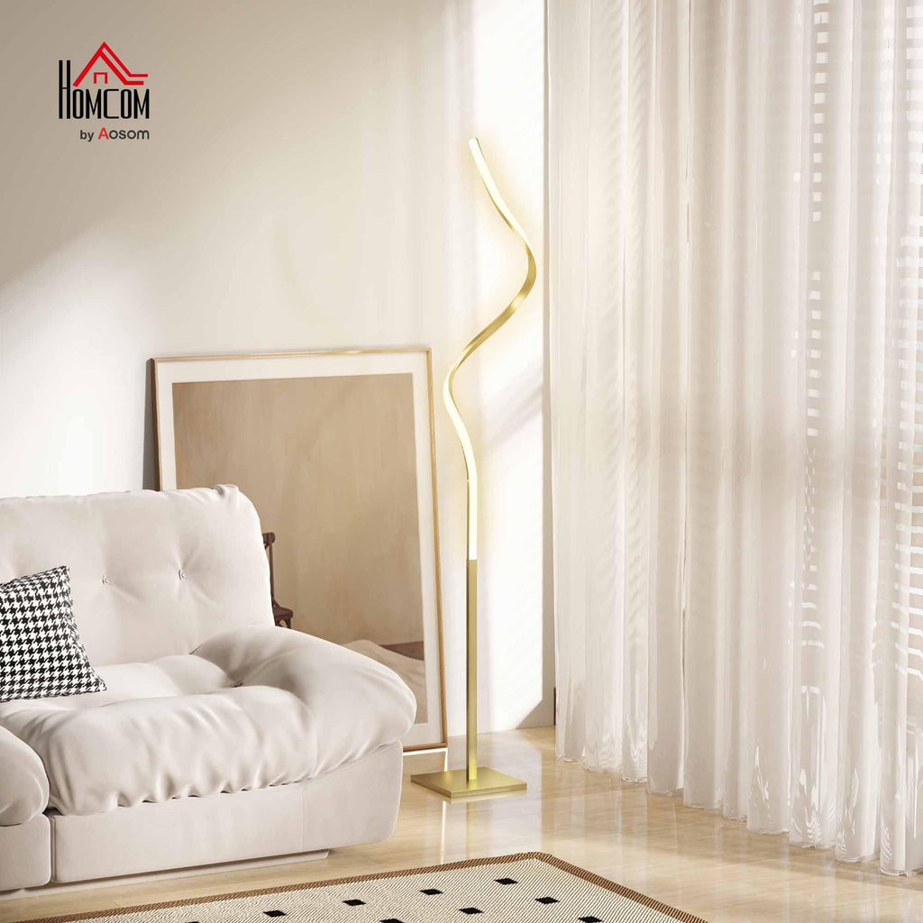 HOMCOM Modern Dimmable LED Floor Lamp with Adjustable Brightness
