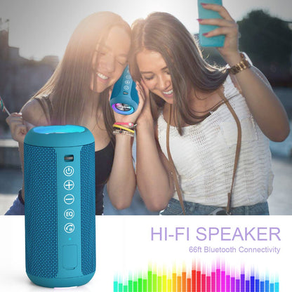 Sleek Waterproof Bluetooth Speaker with LED Lights – Immersive Sound for Outdoor and Indoor Adventures