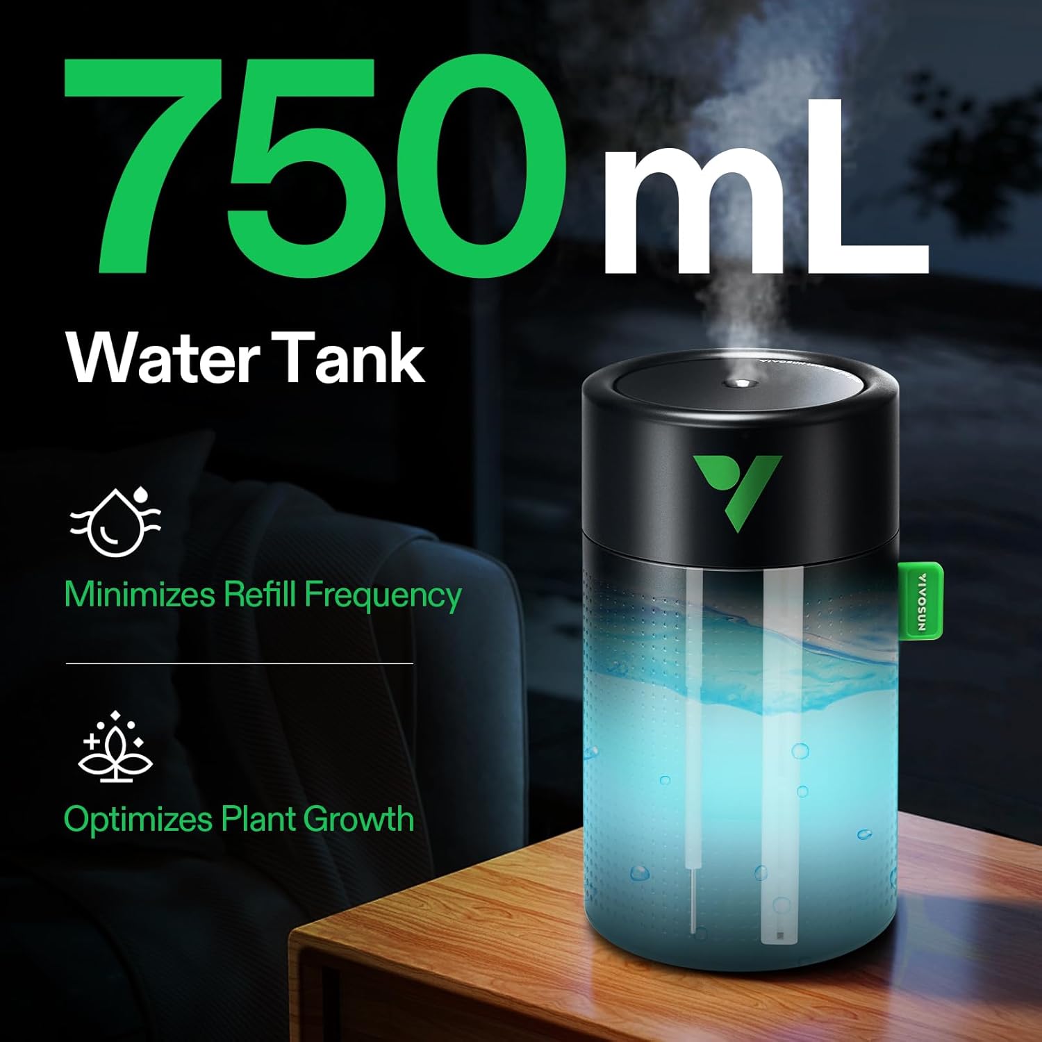 VIVOSUN AeroStream U075 USB Mini Humidifier - 750ml
