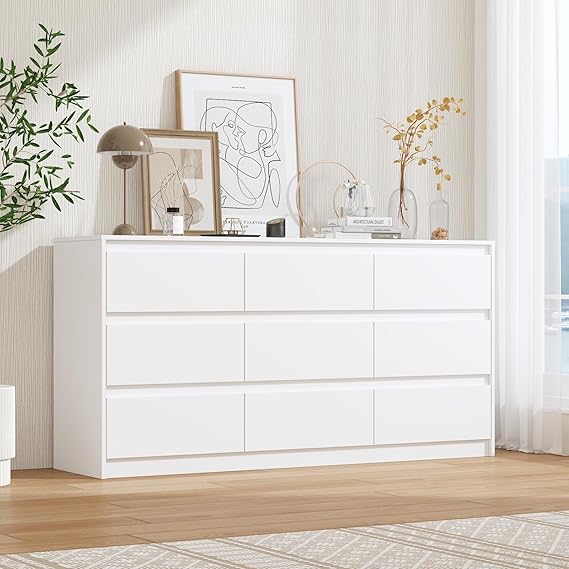 FUFU&GAGA 63" 9 Drawer Wood Dresser Chest