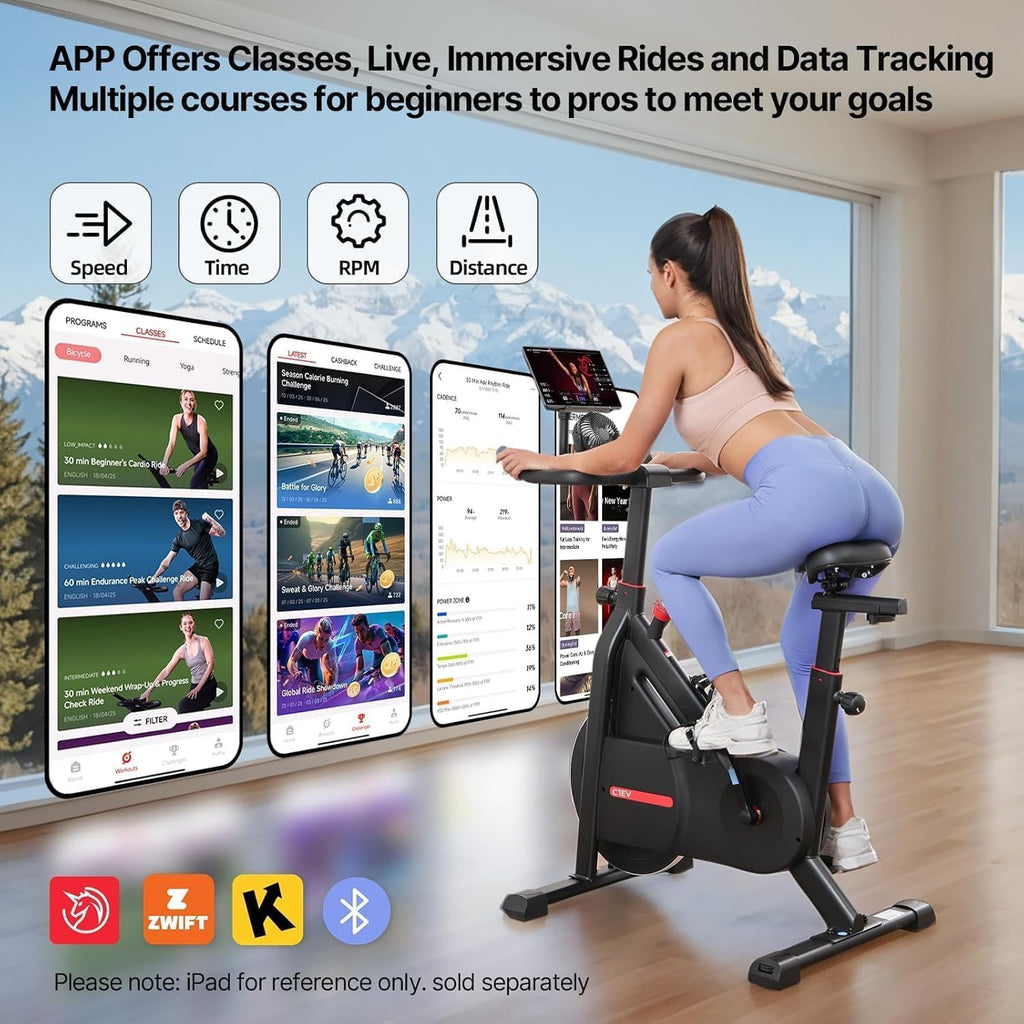 BluEarth Self-Powered Exercise Bike with Dynamic LED Lights