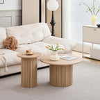 HJhomeheart Stackable Drum Style Coffee Tables Set