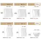MALACASA 26-Piece Ivory White Porcelain Dinnerware Set Flora