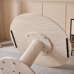 JZGORC Round Dining Table with Faux Marble Top
