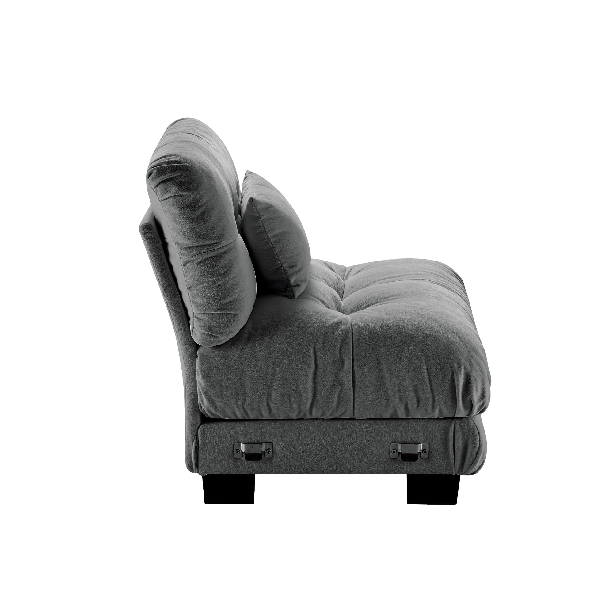 27 Armless Sofa with 1 Pillow, Gray