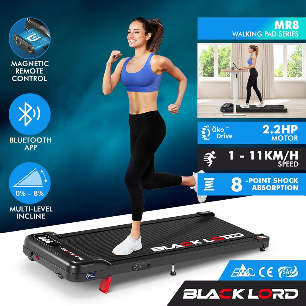 BLACK LORD Walking Pad Treadmill - Black