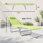 Outsunny Folding Chaise Lounge Pool Chairs with Pillow