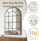 Anpark Arched Windowpane Wall Mirror