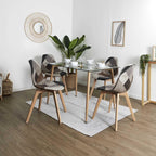 Home Deco Factory Scandinavian Style Patchwork Chairs Set of 2