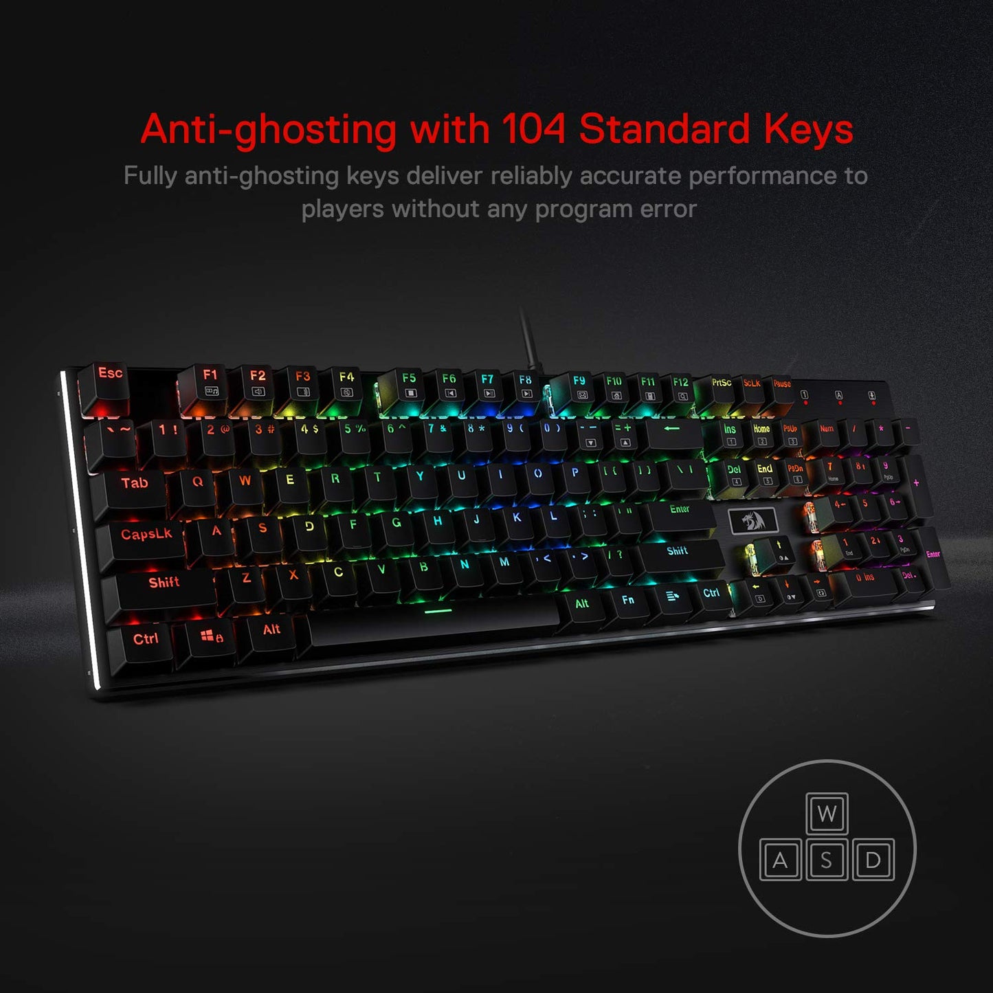 Redragon K556 PRO Upgraded Wireless RGB Gaming Keyboard, BT/2.4Ghz Tri-Mode Aluminum Mechanical Keyboard w/No-Lag Connection, Hot-Swap Linear Quiet Red Switch