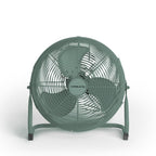 CREATE 12 Inch Sage Green Industrial Floor Fan with 3 speeds and 100% copper motor