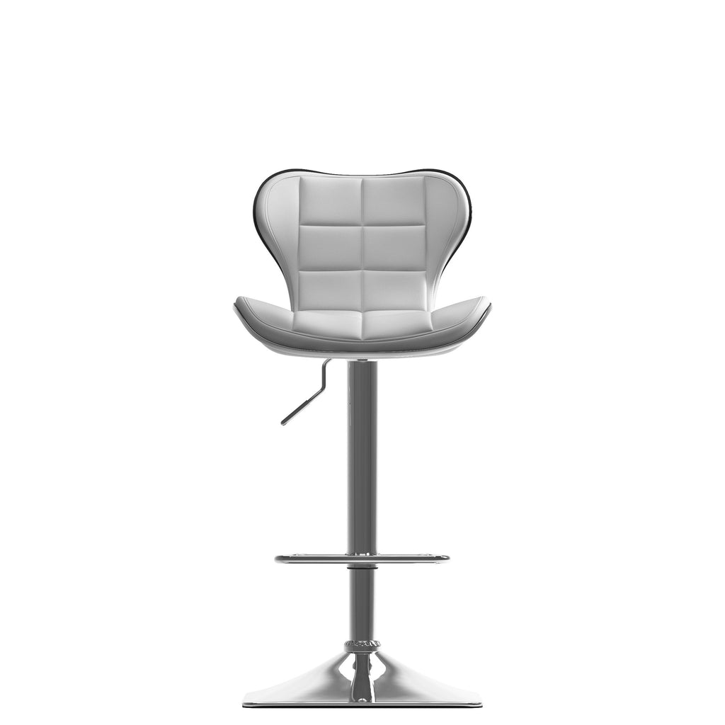 CorLiving Set of 2 Adjustable Height Bar Stools in White
