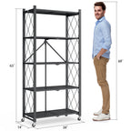 Fenbeli 5 Tier Metal Storage Shelf with Wheels